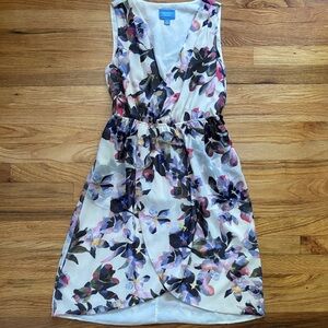 Simply Vera Vera Wang Multicolor Floral Midi Dress Womens Sz Medium